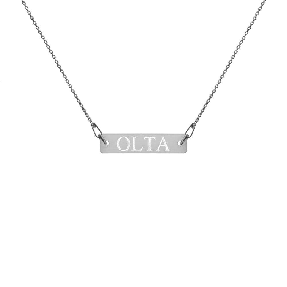 Engraved Silver Bar OLTA Necklace