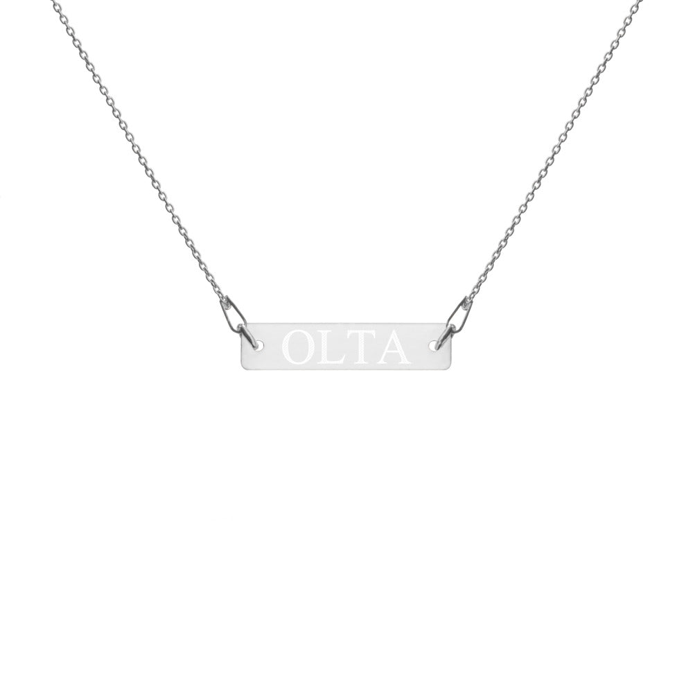 Engraved Silver Bar OLTA Necklace