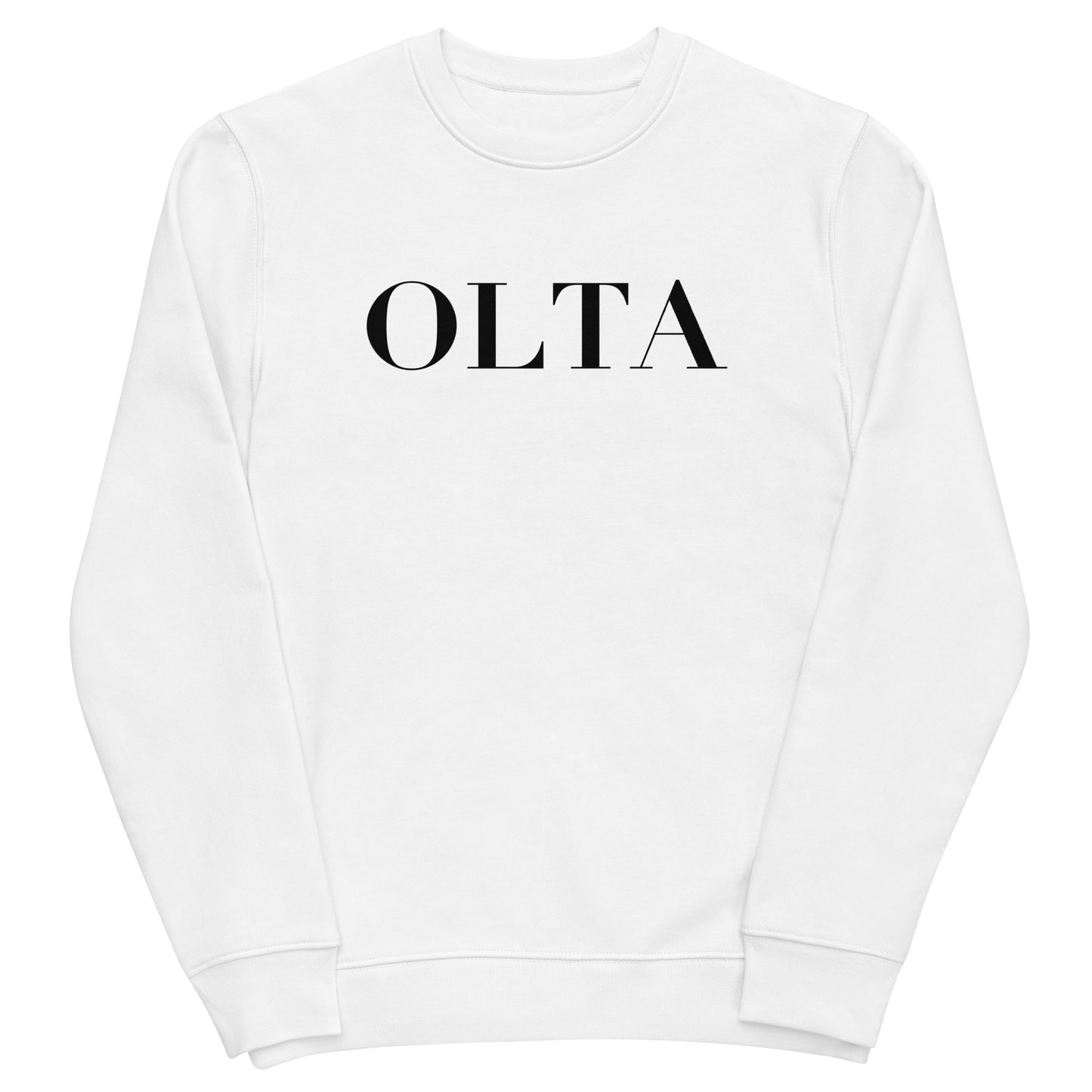 OLTA White eco sweatshirt - Logo on Back